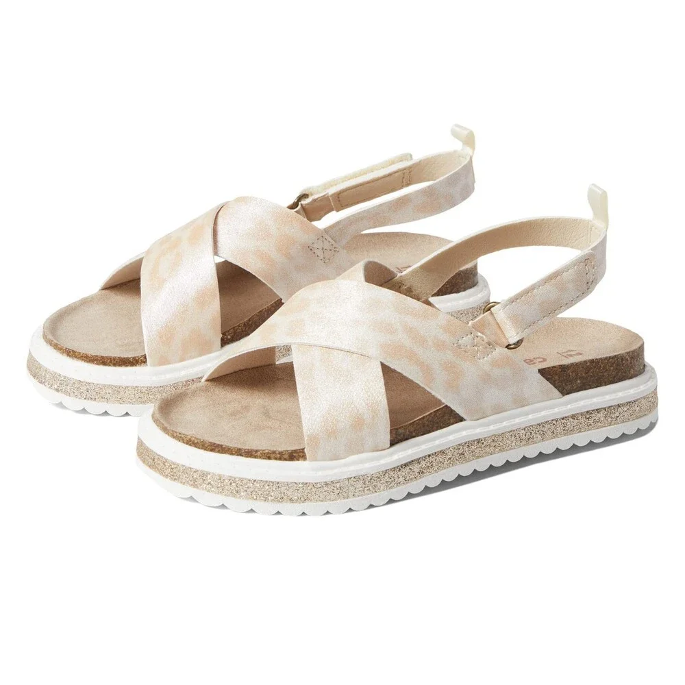 Carter's Cindy Sandals Girls US 6 Beige Cross Strap Open Toe Slingback ZAP2508